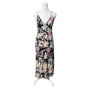 Urban Outfitters Size Small Dark Fairy Floral Maxi Dress Bohemian Linen Blend